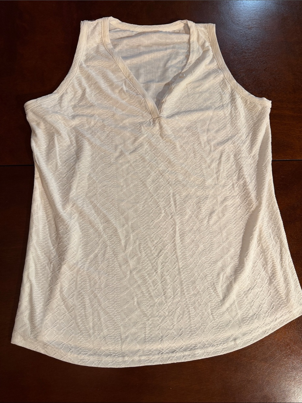 Amazon white V-Neck Sleeveless Textured Henley Tank